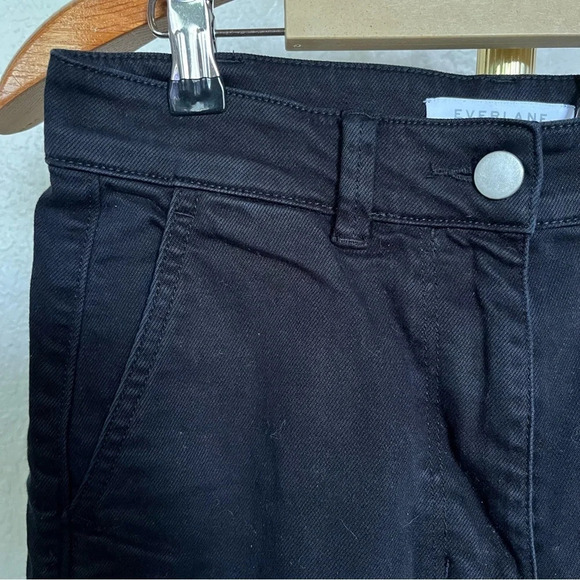 EVERLANE ~ Black Wide Leg High Rise Cropped Jeans - Picture 3 of 7